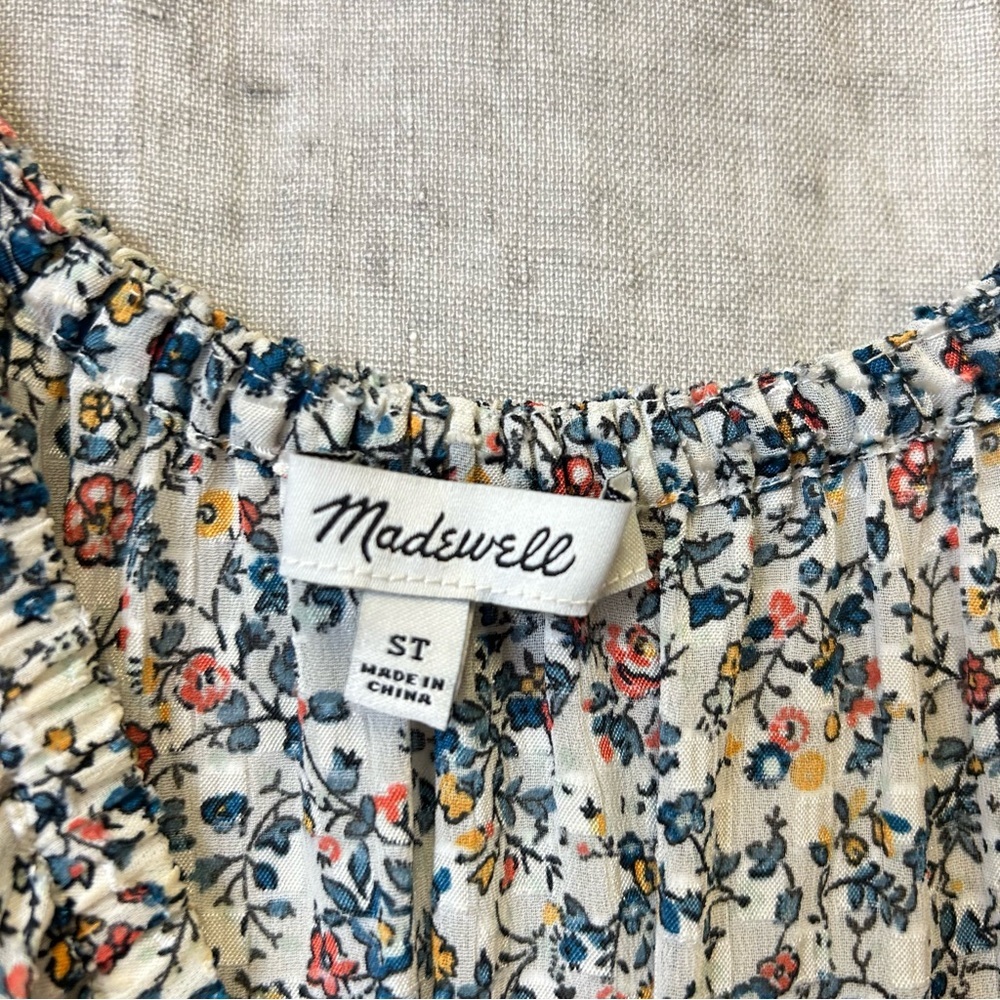Madewell Smock-Waist Peasant Midi Dress in Blossoming Vine size small tall - Picture 10 of 11